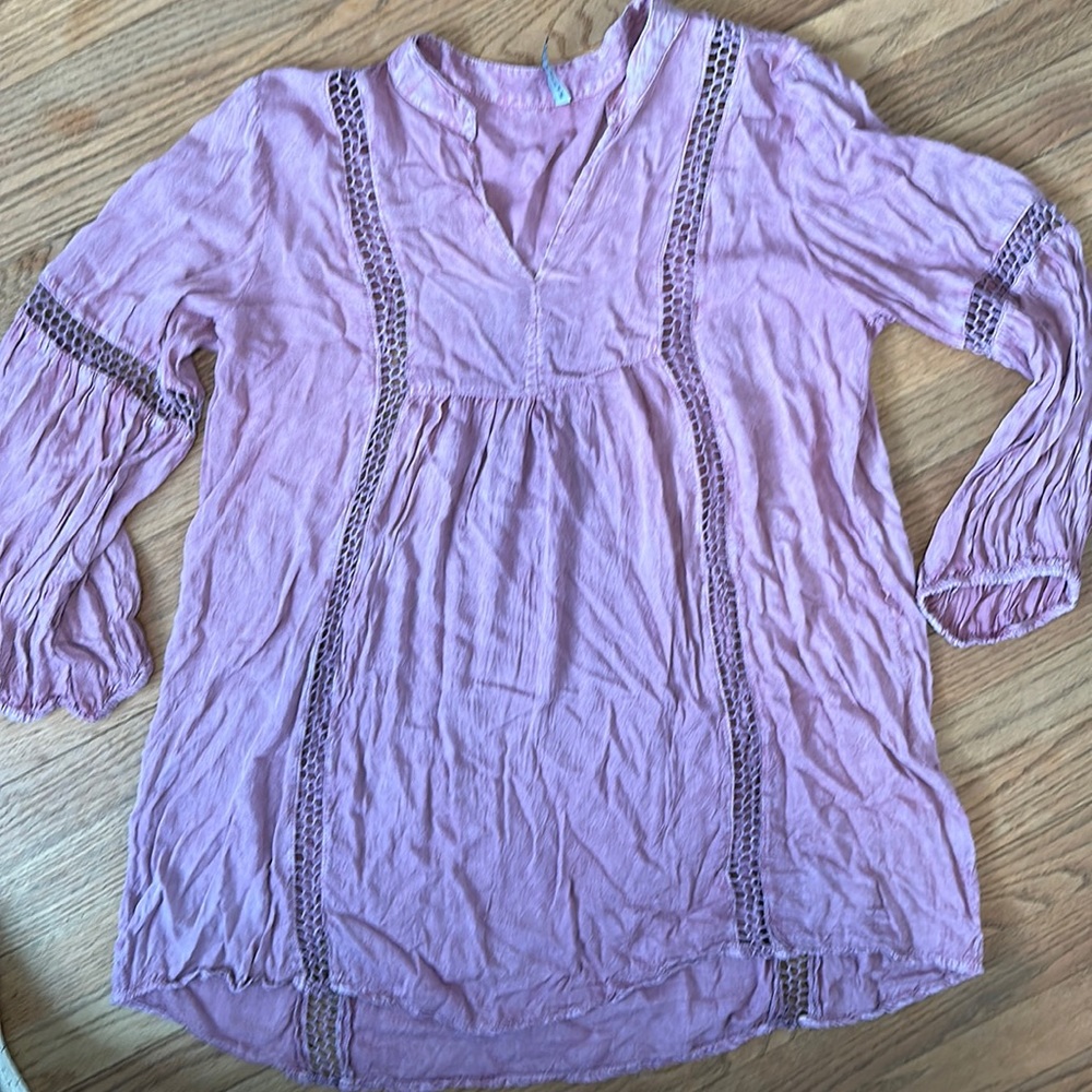 Mauve tunic top/ bathing suit cover up